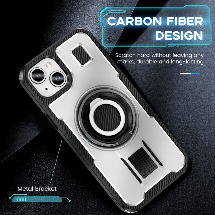 Ring Holder Carbon Fiber PC Hybrid TPU Phone Case, For iPhone 14 / 13, For iPhone 14 Pro, For iPhone 14 Pro Max, For iPhone 7 / 8 / SE 2022