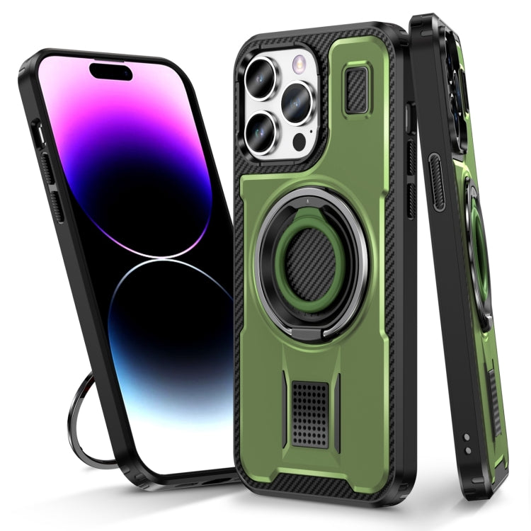 Ring Holder Carbon Fiber PC Hybrid TPU Phone Case, For iPhone 14 / 13, For iPhone 14 Pro, For iPhone 14 Pro Max, For iPhone 7 / 8 / SE 2022