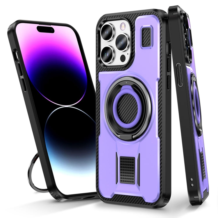 Ring Holder Carbon Fiber PC Hybrid TPU Phone Case, For iPhone 14 / 13, For iPhone 14 Pro, For iPhone 14 Pro Max, For iPhone 7 / 8 / SE 2022