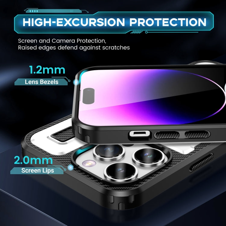 Ring Holder Carbon Fiber PC Hybrid TPU Phone Case, For iPhone 13 Pro Max, For iPhone 13 Pro, For iPhone 12 / 12 Pro, For iPhone 12 Pro Max