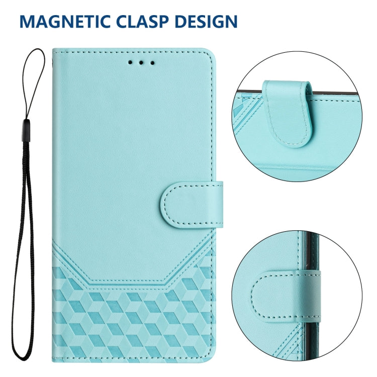 Honeycomb Embossing RFID Leather Phone Case, For iPhone 15 Pro Max, For iPhone 15 Pro, For iPhone 15 Plus, For iPhone 15, For iPhone 14 Plus