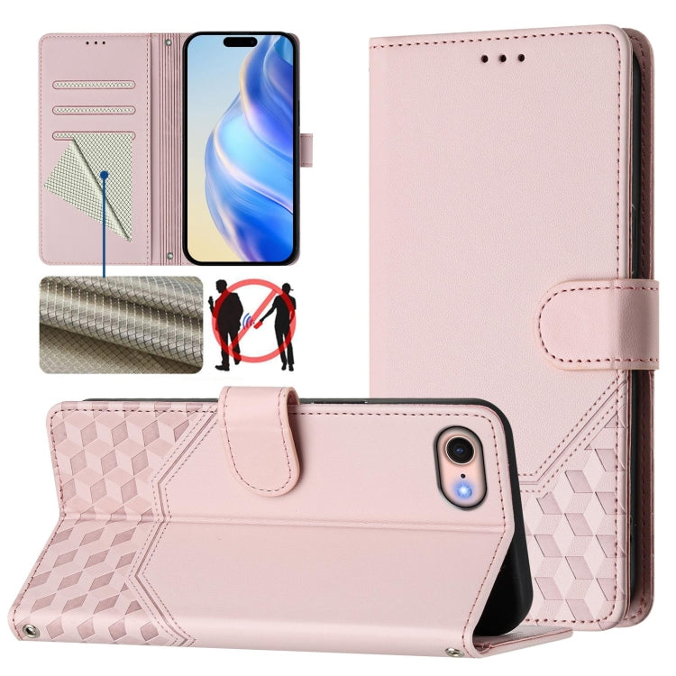 Honeycomb Embossing RFID Leather Phone Case, For iPhone 14 / 13, For iPhone 14 Pro, For iPhone 14 Pro Max, For iPhone SE 2022 / 2020 / 8 / 7, For iPhone 13 Pro Max