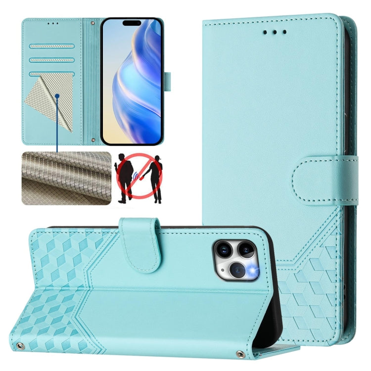 Honeycomb Embossing RFID Leather Phone Case, For iPhone 11 Pro Max, For iPhone 11, For iPhone 11 Pro, For iPhone X / XS, For iPhone XR