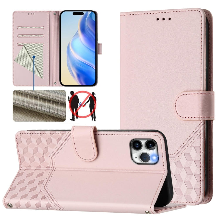 Honeycomb Embossing RFID Leather Phone Case, For iPhone 11 Pro Max, For iPhone 11, For iPhone 11 Pro, For iPhone X / XS, For iPhone XR