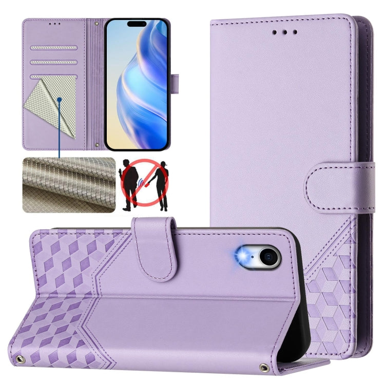 Honeycomb Embossing RFID Leather Phone Case, For iPhone 11 Pro Max, For iPhone 11, For iPhone 11 Pro, For iPhone X / XS, For iPhone XR