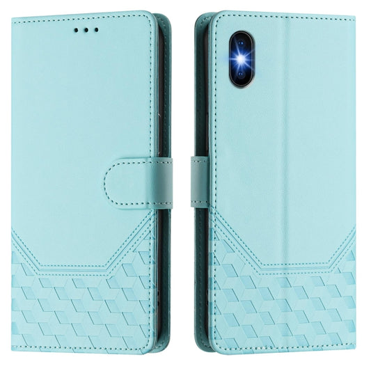 Honeycomb Embossing RFID Leather Phone Case, For iPhone XS Max, For iPhone 8 Plus / 7 Plus