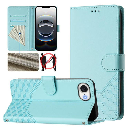 Honeycomb Embossing RFID Leather Phone Case, For iPhone 16e, For iPhone 16 Pro Max, For iPhone 16 Pro, For iPhone 16 Plus, For iPhone 16