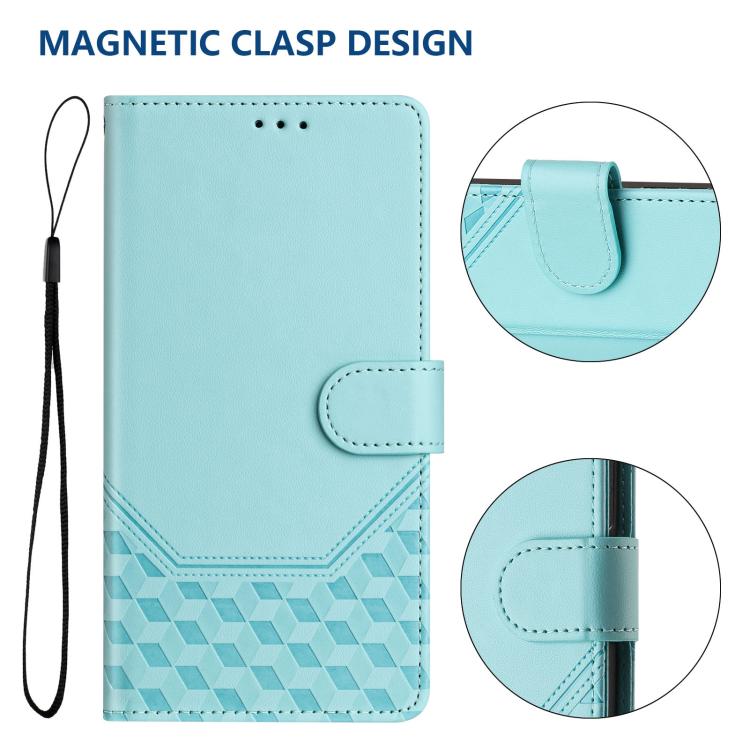 Honeycomb Embossing RFID Leather Phone Case, For iPhone 16e, For iPhone 16 Pro Max, For iPhone 16 Pro, For iPhone 16 Plus, For iPhone 16