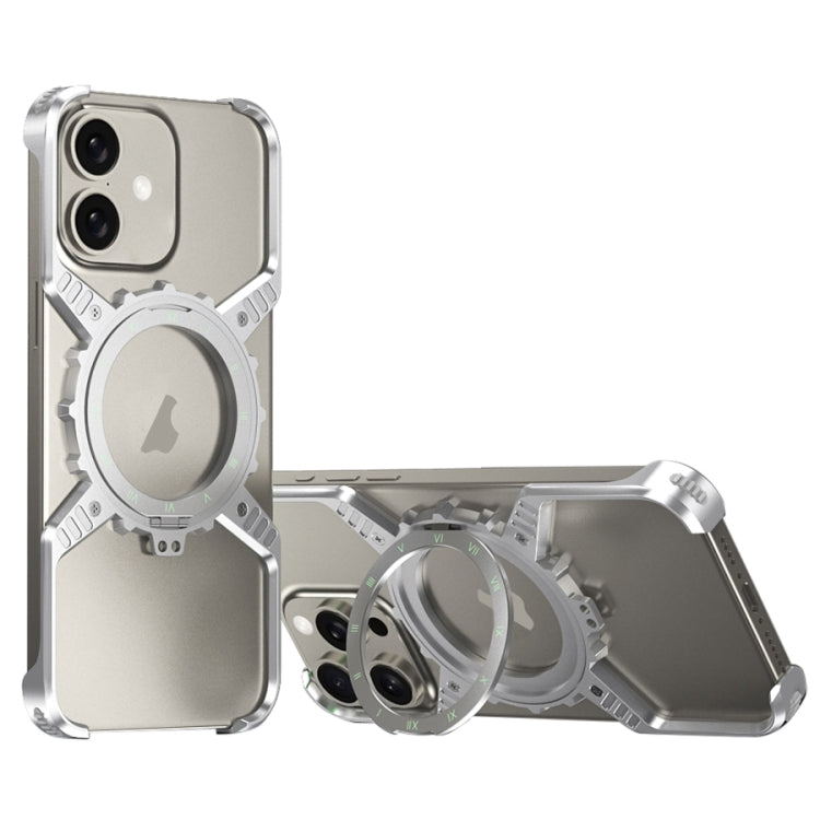 Mechanical Gear MagSafe Holder Borderless Metal Phone Case, For iPhone 16 Pro Max, For iPhone 16 Pro, For iPhone 16 Plus / 15 Pro Max, For iPhone 16, For iPhone 15 / 14 / 13 Pro Max, For iPhone 15 Pro / 14 Pro / 13 Pro, For iPhone 15 / 14 / 13