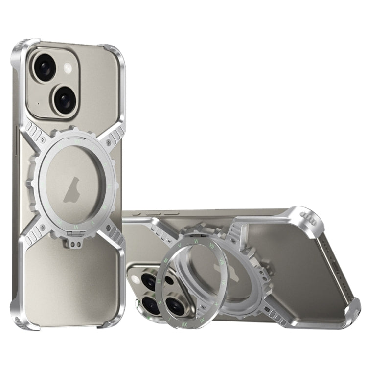 Mechanical Gear MagSafe Holder Borderless Metal Phone Case, For iPhone 16 Pro Max, For iPhone 16 Pro, For iPhone 16 Plus / 15 Pro Max, For iPhone 16, For iPhone 15 / 14 / 13 Pro Max, For iPhone 15 Pro / 14 Pro / 13 Pro, For iPhone 15 / 14 / 13