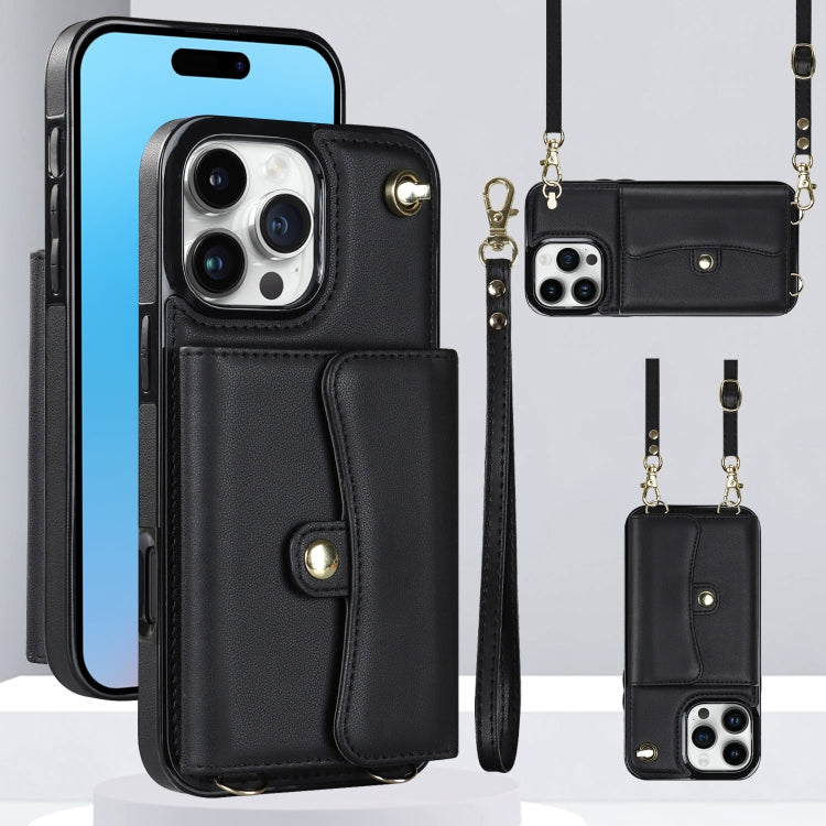 RFID Card Slot Phone Case with Long Lanyard, For iPhone 16 Pro Max, For iPhone 16 Pro, For iPhone 16 Plus, For iPhone 16