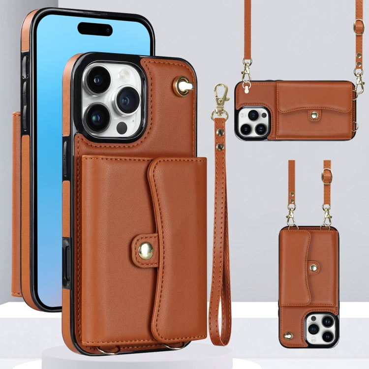 RFID Card Slot Phone Case with Long Lanyard, For iPhone 16 Pro Max, For iPhone 16 Pro, For iPhone 16 Plus, For iPhone 16