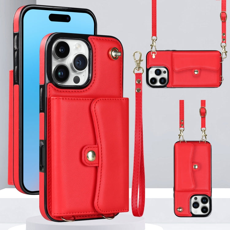 RFID Card Slot Phone Case with Long Lanyard, For iPhone 16 Pro Max, For iPhone 16 Pro, For iPhone 16 Plus, For iPhone 16