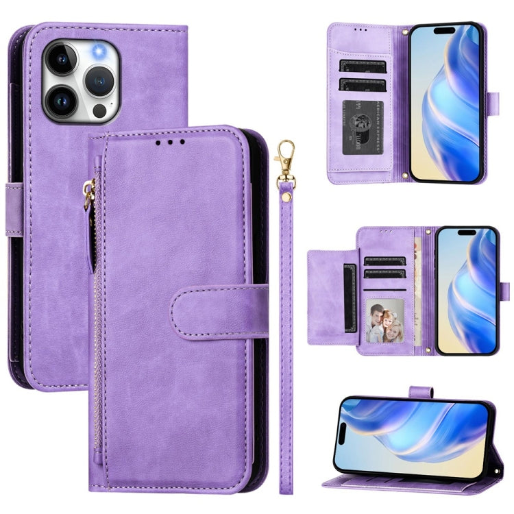 Multi-Card Slots Zipper Wallet Leather Phone Case, iPhone 16e, For iPhone 16 Pro Max, For iPhone 16 Pro, For iPhone 16 Plus, For iPhone 16