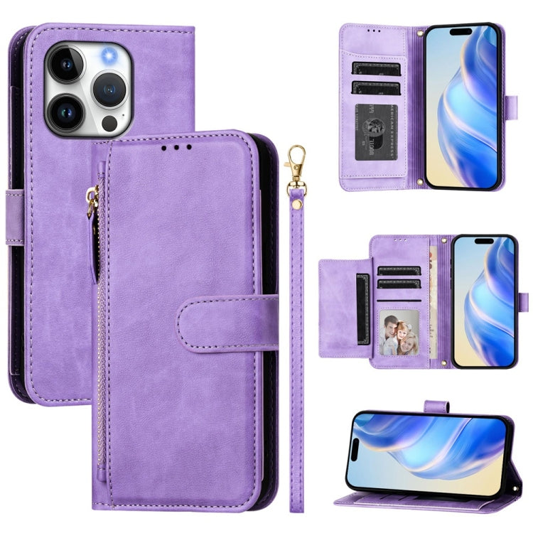 Multi-Card Slots Zipper Wallet Leather Phone Case, iPhone 16e, For iPhone 16 Pro Max, For iPhone 16 Pro, For iPhone 16 Plus, For iPhone 16