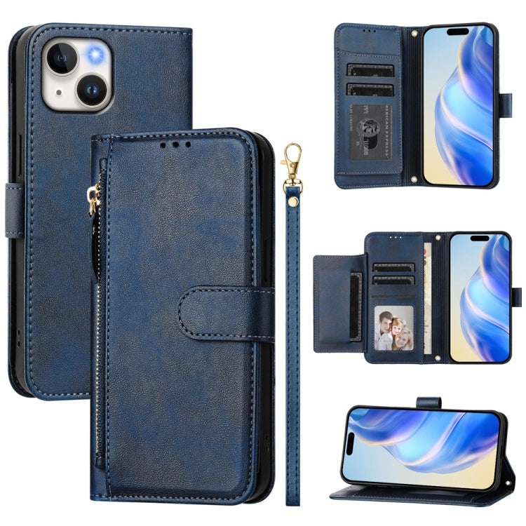 Multi-Card Slots Zipper Wallet Leather Phone Case, For iPhone 15 Pro Max, For iPhone 15 Pro, For iPhone 15 Plus, For iPhone 15, For iPhone 14 Plus