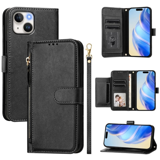 Multi-Card Slots Zipper Wallet Leather Phone Case, For iPhone 14 / 13, For iPhone 14 Pro, For iPhone 14 Pro Max, For iPhone SE 2022 / 2020 / 8 / 7, For iPhone 13 Pro Max