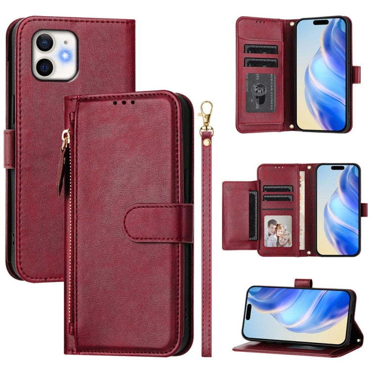 Multi-Card Slots Zipper Wallet Leather Phone Case, For iPhone 13 Pro, For iPhone 13 mini, For iPhone 12 / 12 Pro, For iPhone 12 Pro Max, For iPhone 12 mini