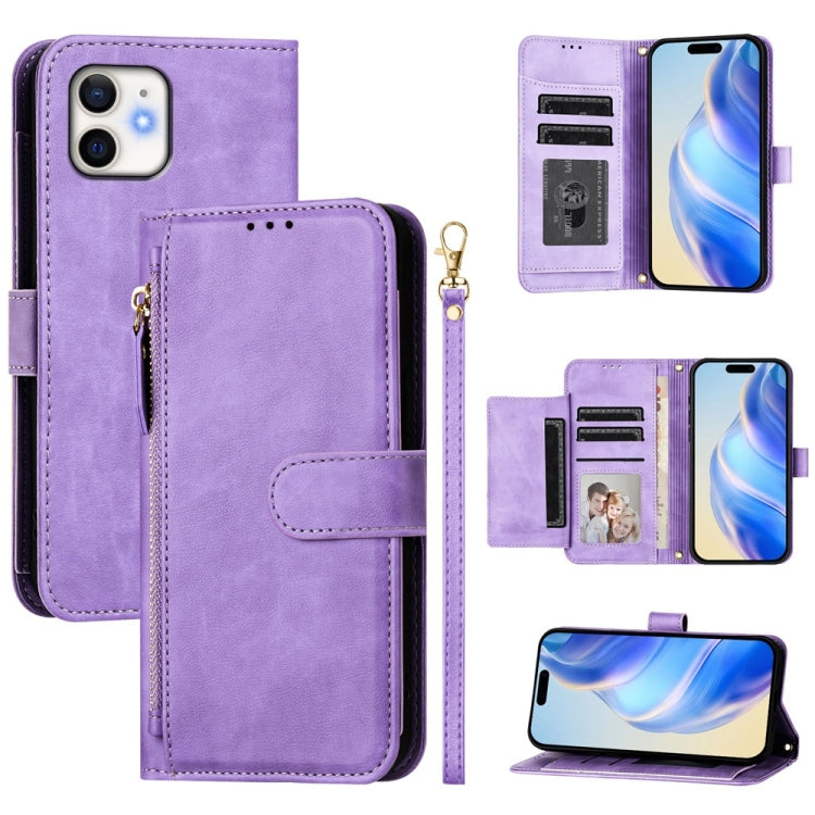 Multi-Card Slots Zipper Wallet Leather Phone Case, For iPhone 13 Pro, For iPhone 13 mini, For iPhone 12 / 12 Pro, For iPhone 12 Pro Max, For iPhone 12 mini