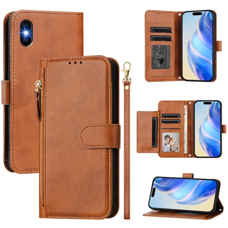 Multi-Card Slots Zipper Wallet Leather Phone Case, For iPhone 11 Pro Max, For iPhone 11, For iPhone 11 Pro, For iPhone X / XS, For iPhone XR