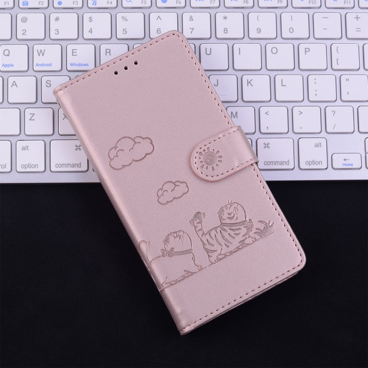 Cute Cats RFID Leather Phone Case, For iPhone 16 Pro Max, For iPhone 16 Pro, For iPhone 16 Plus, For iPhone 16, iPhone 16e