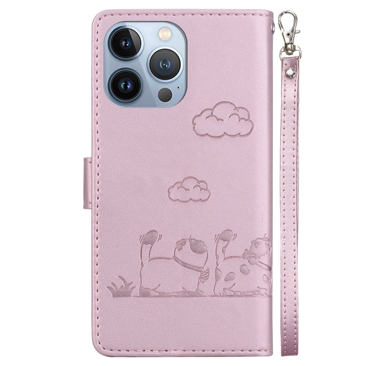 Cute Cats RFID Leather Phone Case, For iPhone 15 Pro Max, For iPhone 15 Pro, For iPhone 15 Plus, For iPhone 15, For iPhone 14 Plus