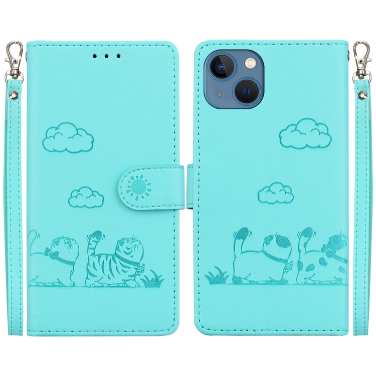 Cute Cats RFID Leather Phone Case, For iPhone 15 Pro Max, For iPhone 15 Pro, For iPhone 15 Plus, For iPhone 15, For iPhone 14 Plus