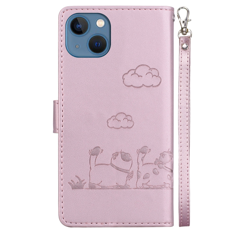 Cute Cats RFID Leather Phone Case, For iPhone 14, For iPhone 14 Pro, For iPhone 14 Pro Max, For iPhone 7 / 8 / SE 2022, For iPhone 13 Pro Max