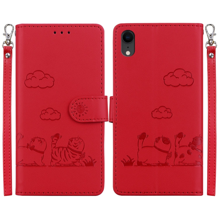 Cute Cats RFID Leather Phone Case, For iPhone XR, For iPhone 7 Plus / 8 Plus