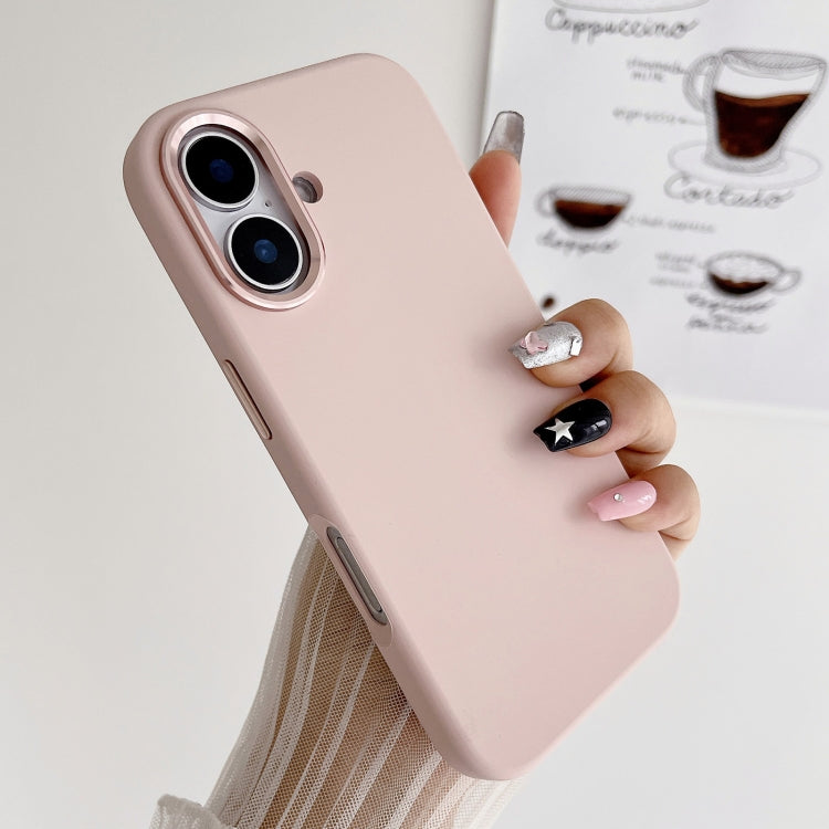 Metal Liquid Silicone Skin Feel Phone Case, For iPhone 16 Pro Max, For iPhone 16 Pro, For iPhone 16, For iPhone 15 Pro Max