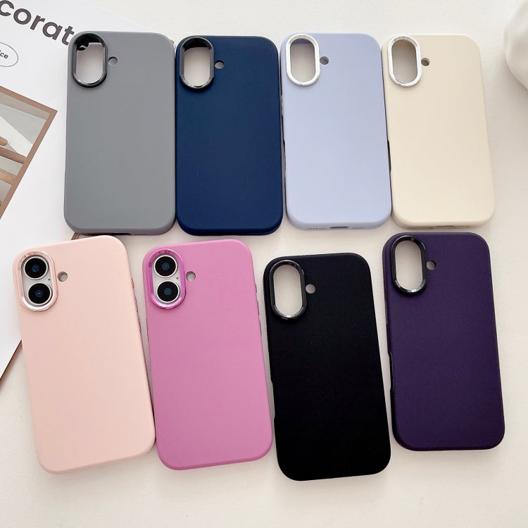 Metal Liquid Silicone Skin Feel Phone Case, For iPhone 16 Pro Max, For iPhone 16 Pro, For iPhone 16, For iPhone 15 Pro Max