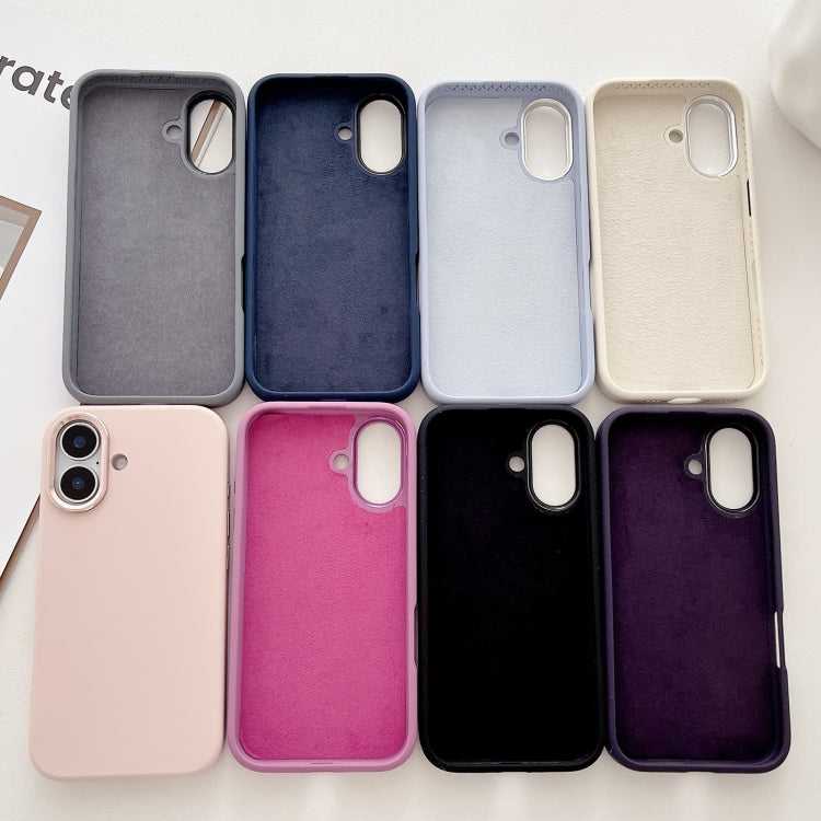 Metal Liquid Silicone Skin Feel Phone Case, For iPhone 16 Pro Max, For iPhone 16 Pro, For iPhone 16, For iPhone 15 Pro Max