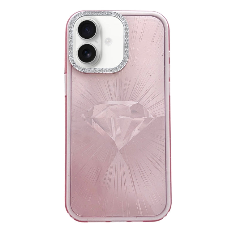 Diamond Texture TPU Hybrid PC IMD Phone Case, For iPhone 16 Pro Max, For iPhone 16 Pro, For iPhone 16 Plus, For iPhone 16, For iPhone 15 Pro Max, For iPhone 15 Pro