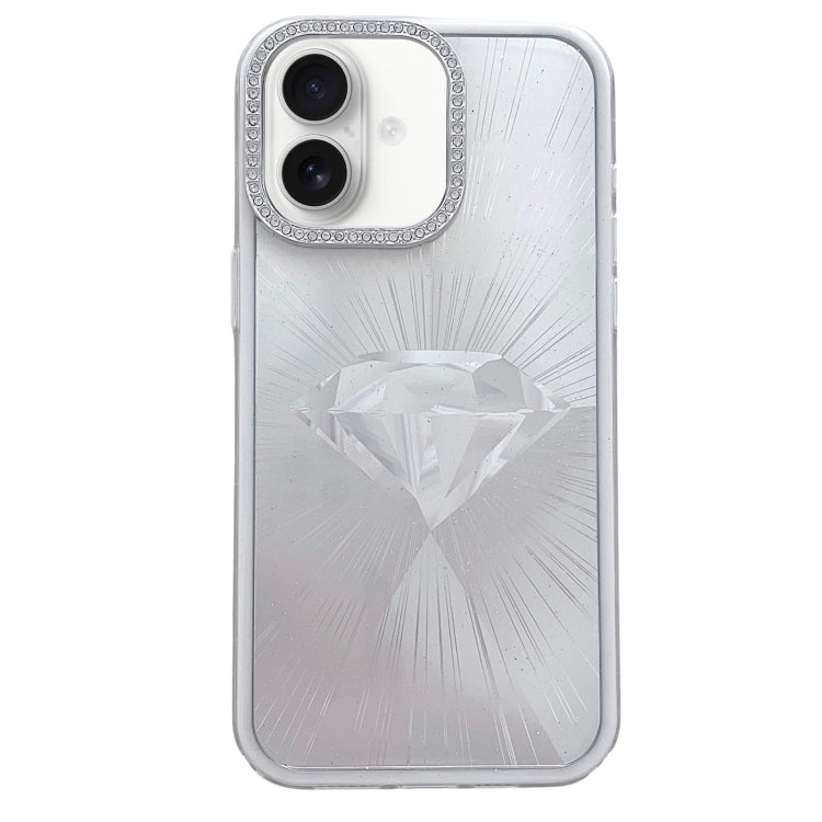 Diamond Texture TPU Hybrid PC IMD Phone Case, For iPhone 16 Pro Max, For iPhone 16 Pro, For iPhone 16 Plus, For iPhone 16, For iPhone 15 Pro Max, For iPhone 15 Pro