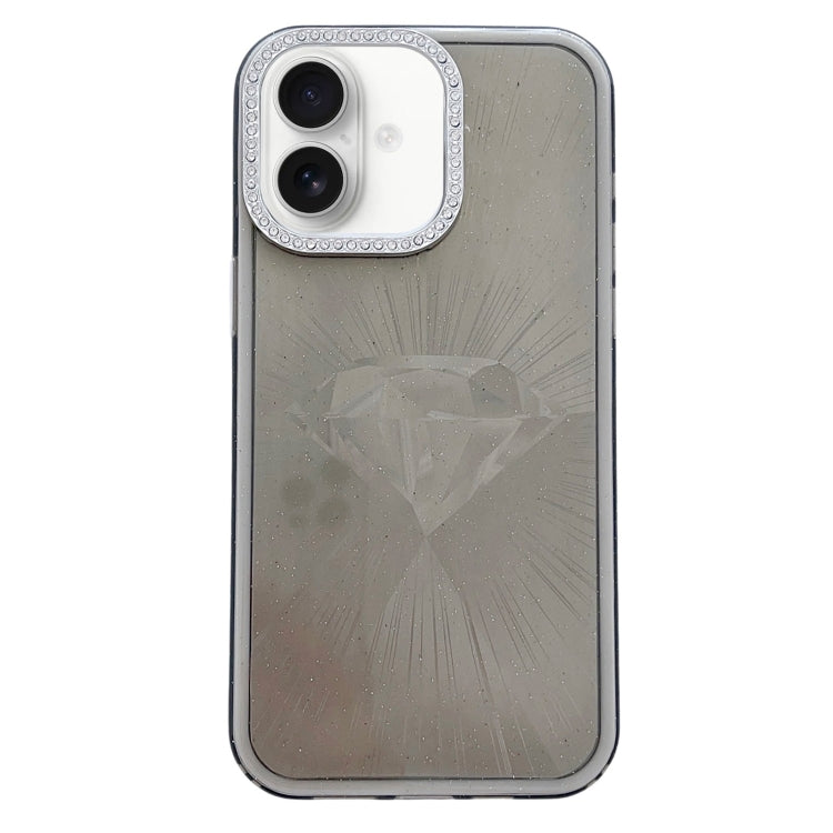 Diamond Texture TPU Hybrid PC IMD Phone Case, For iPhone 16 Pro Max, For iPhone 16 Pro, For iPhone 16 Plus, For iPhone 16, For iPhone 15 Pro Max, For iPhone 15 Pro