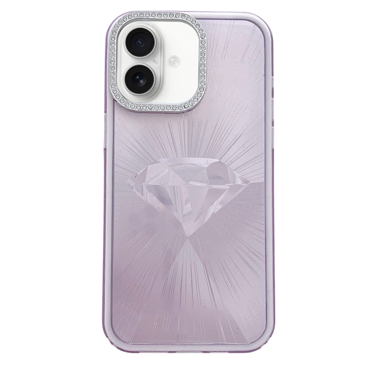 Diamond Texture TPU Hybrid PC IMD Phone Case, For iPhone 16 Pro Max, For iPhone 16 Pro, For iPhone 16 Plus, For iPhone 16, For iPhone 15 Pro Max, For iPhone 15 Pro