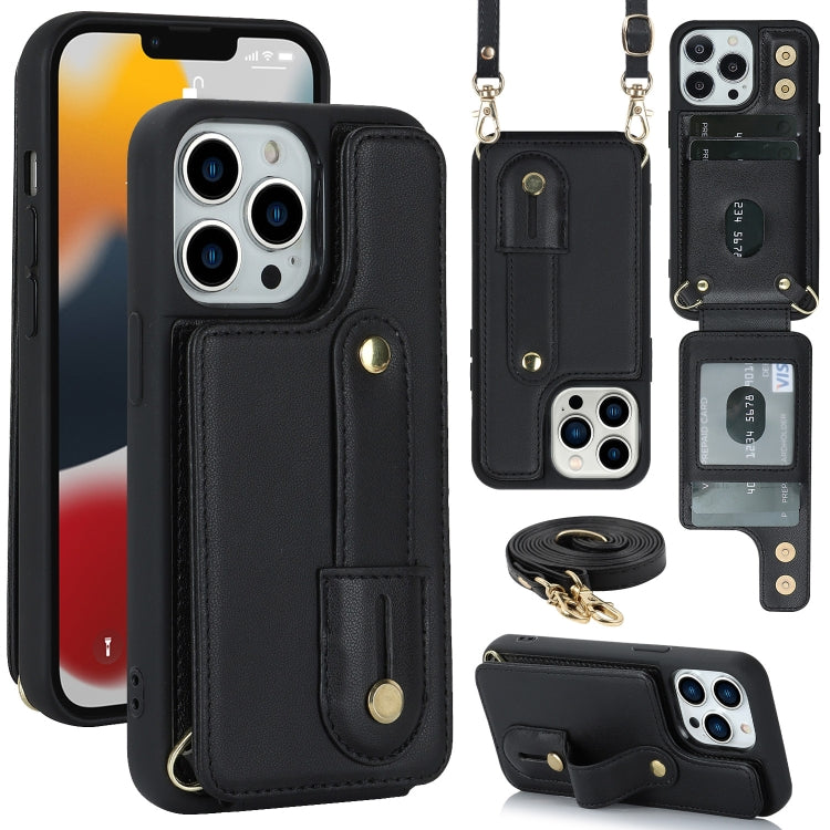 Wristband Vertical Flip Wallet Back Cover Phone Case with Long Lanyard, For iPhone 16 Pro Max, For iPhone 16 Pro, For iPhone 16 Plus, For iPhone 16, For iPhone 15 Pro Max