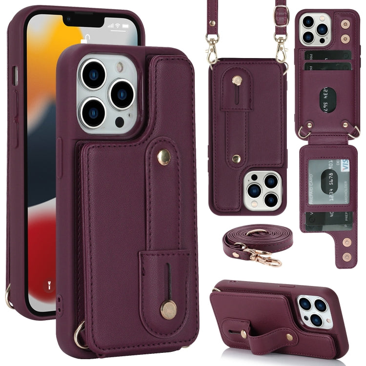 Wristband Vertical Flip Wallet Back Cover Phone Case with Long Lanyard, For iPhone 16 Pro Max, For iPhone 16 Pro, For iPhone 16 Plus, For iPhone 16, For iPhone 15 Pro Max