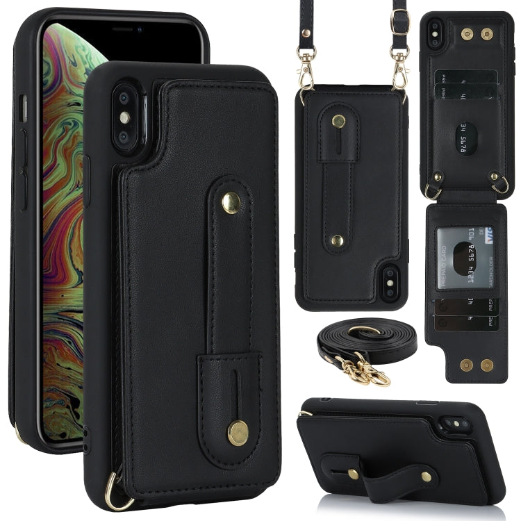 Wristband Vertical Flip Wallet Back Cover Phone Case with Long Lanyard, For iPhone 15, For iPhone SE 2022 / 2020 / 8, For iPhone XS Max, For iPhone 8 Plus / 7 Plus