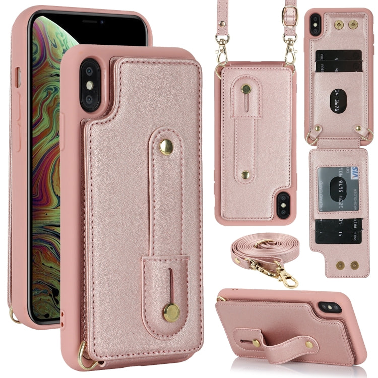 Wristband Vertical Flip Wallet Back Cover Phone Case with Long Lanyard, For iPhone 15, For iPhone SE 2022 / 2020 / 8, For iPhone XS Max, For iPhone 8 Plus / 7 Plus