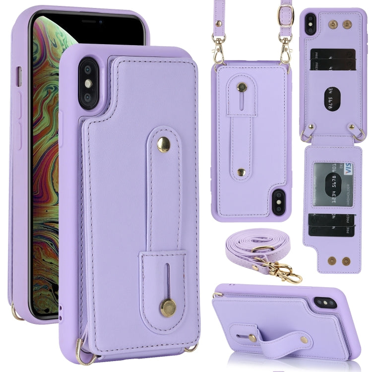 Wristband Vertical Flip Wallet Back Cover Phone Case with Long Lanyard, For iPhone 15, For iPhone SE 2022 / 2020 / 8, For iPhone XS Max, For iPhone 8 Plus / 7 Plus