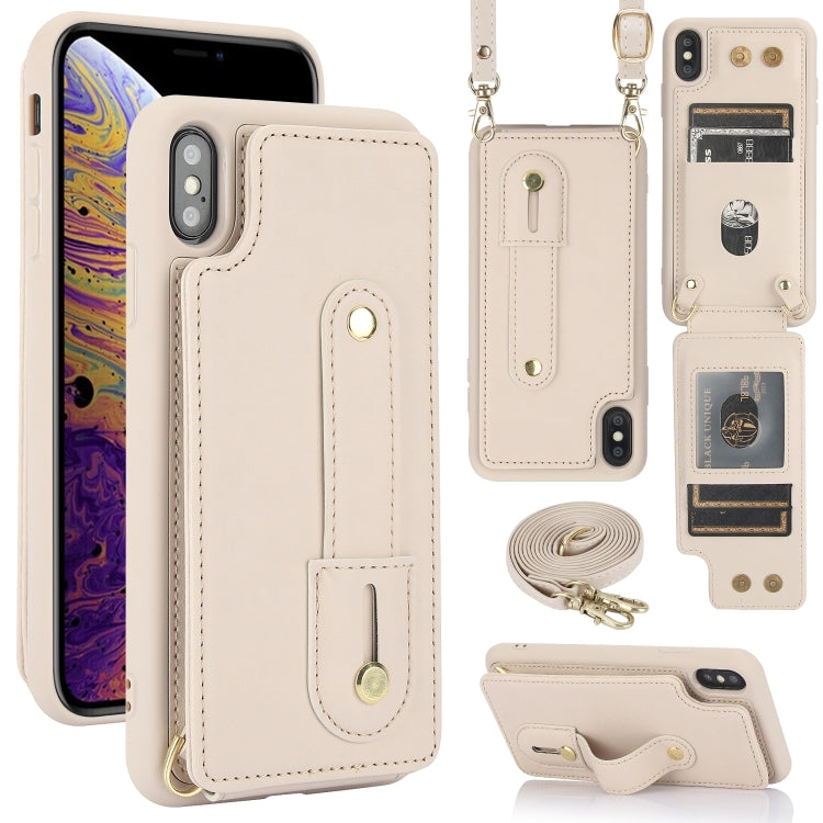 Wristband Vertical Flip Wallet Back Cover Phone Case with Long Lanyard, For iPhone 15, For iPhone SE 2022 / 2020 / 8, For iPhone XS Max, For iPhone 8 Plus / 7 Plus