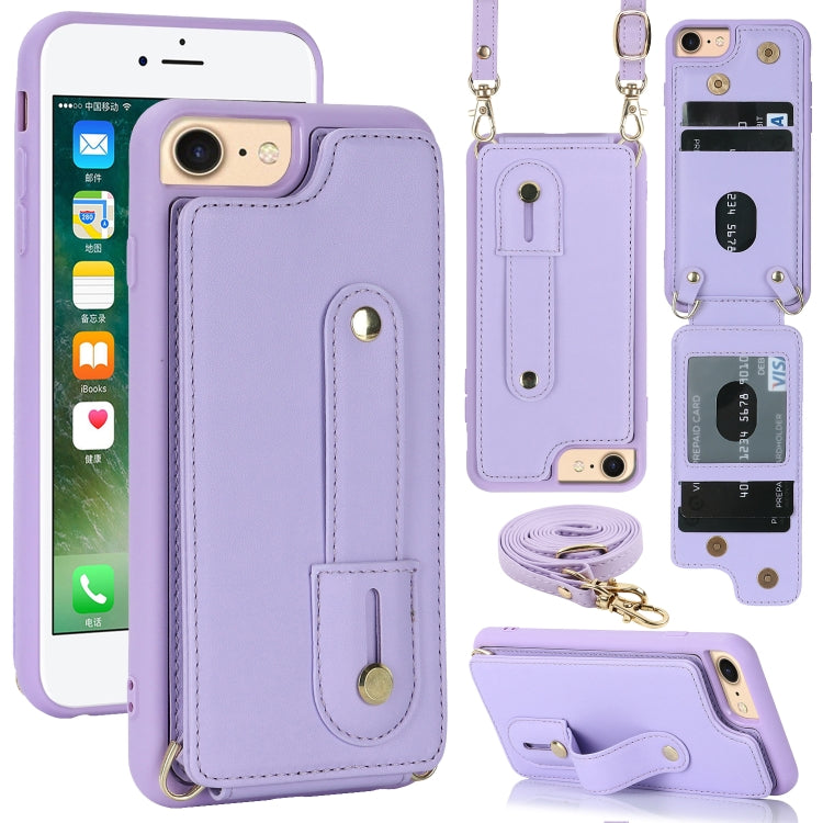 Wristband Vertical Flip Wallet Back Cover Phone Case with Long Lanyard, For iPhone 15, For iPhone SE 2022 / 2020 / 8, For iPhone XS Max, For iPhone 8 Plus / 7 Plus