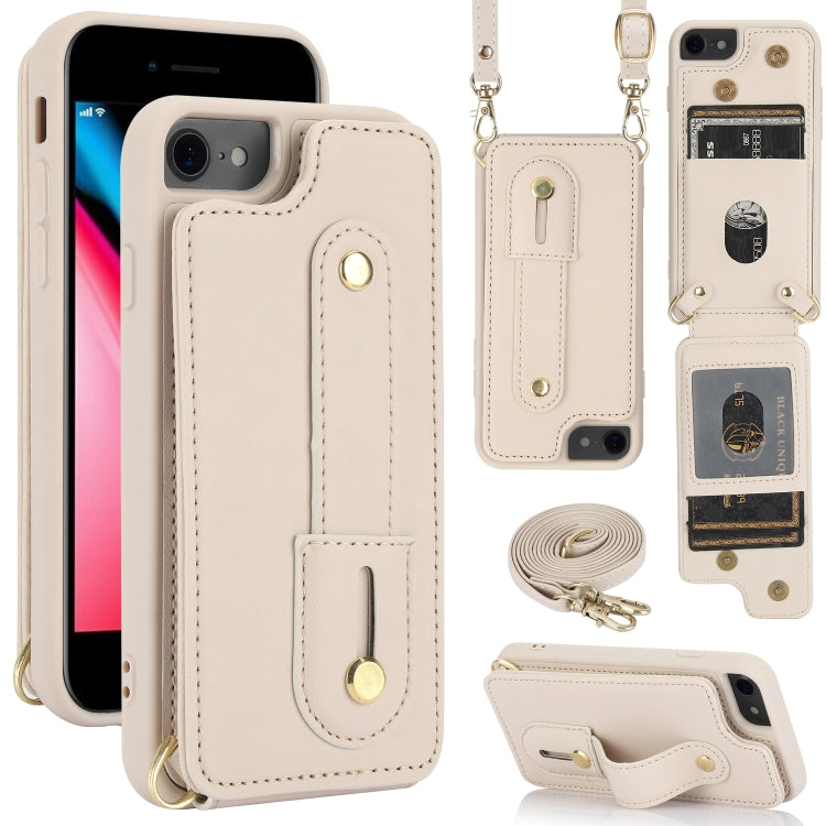 Wristband Vertical Flip Wallet Back Cover Phone Case with Long Lanyard, For iPhone 15, For iPhone SE 2022 / 2020 / 8, For iPhone XS Max, For iPhone 8 Plus / 7 Plus