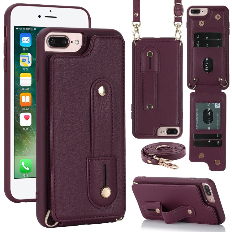 Wristband Vertical Flip Wallet Back Cover Phone Case with Long Lanyard, For iPhone 15, For iPhone SE 2022 / 2020 / 8, For iPhone XS Max, For iPhone 8 Plus / 7 Plus