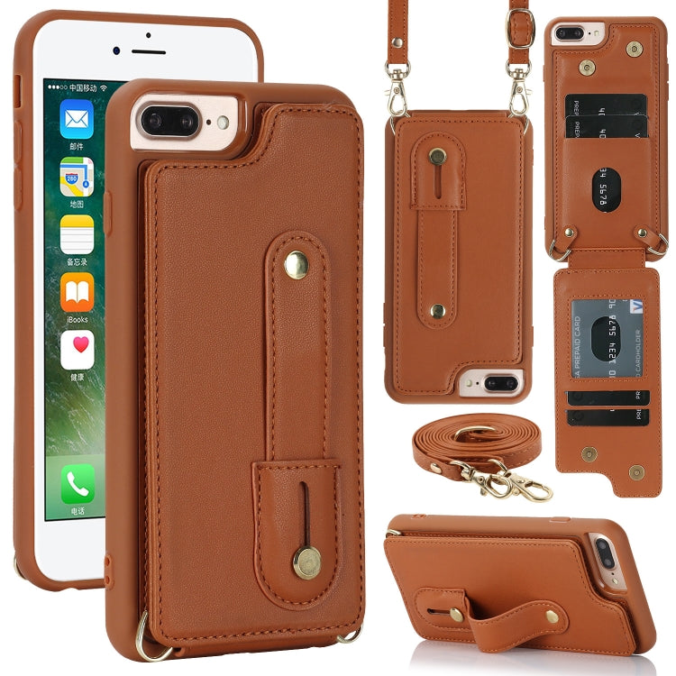 Wristband Vertical Flip Wallet Back Cover Phone Case with Long Lanyard, For iPhone 15, For iPhone SE 2022 / 2020 / 8, For iPhone XS Max, For iPhone 8 Plus / 7 Plus