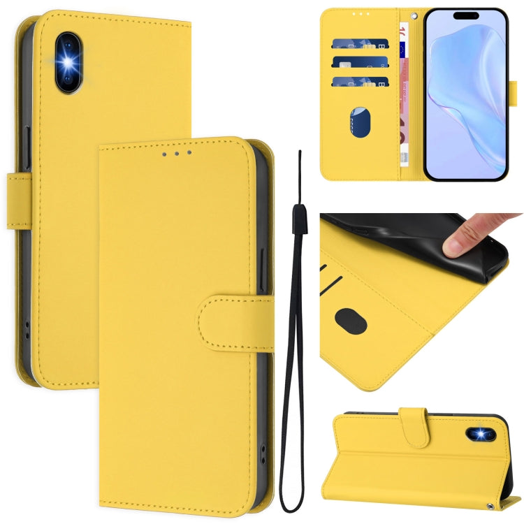 Skin Feel Solid Color Leather Phone Case with Lanyard, For iPhone XS / X