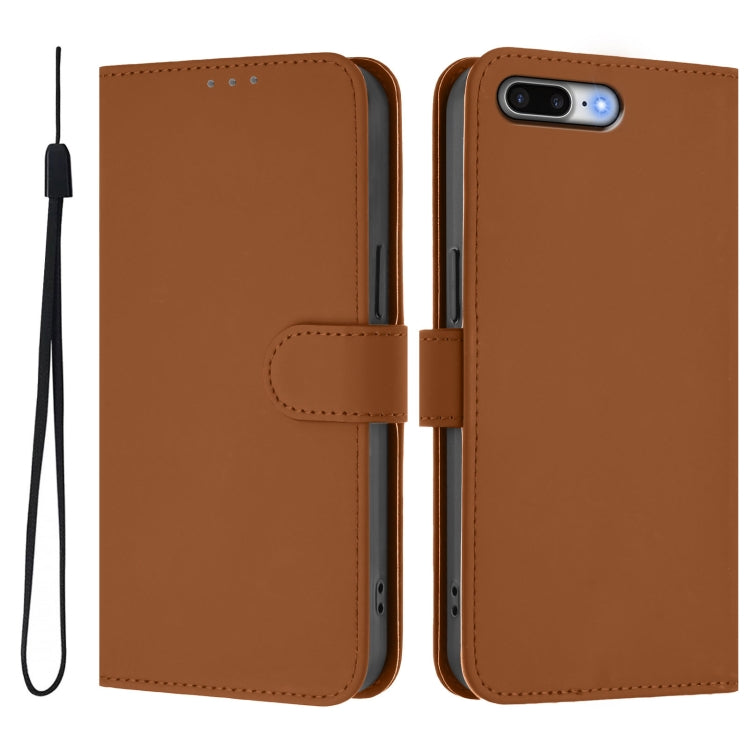 Skin Feel Solid Color Leather Phone Case with Lanyard, For iPhone 8 Plus / 7 Plus