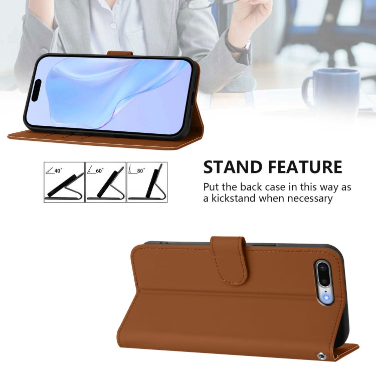 Skin Feel Solid Color Leather Phone Case with Lanyard, For iPhone 8 Plus / 7 Plus