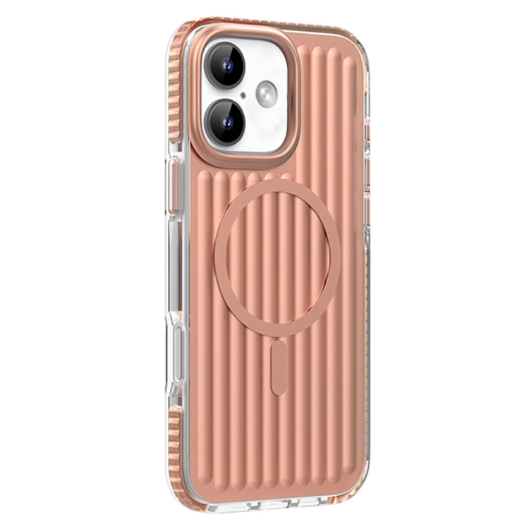 Mutural Corrugated Texture Magsafe Magnetic Shockproof Phone Case, For iPhone 16 Pro Max, For iPhone 16 Pro, For iPhone 16